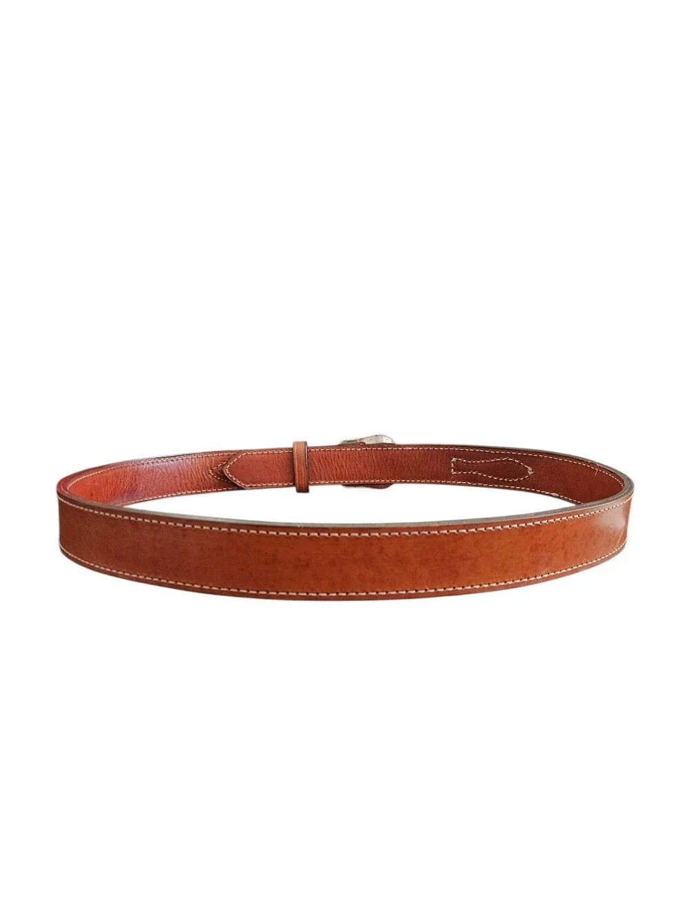 Black Hills Leather Mens Brown Western Leather  Ornate Buckle Belt Size 42X